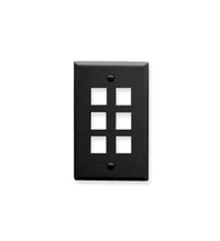 ICC ICC-IC107F06BK FACEPLATE- FLAT- 1-GANG- 6-PORT- BLACK