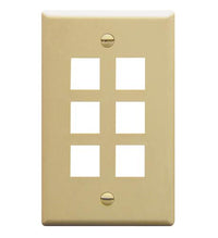 ICC ICC-IC107F06IV FACEPLATE- FLAT- 1-GANG- 6-PORT- IVORY