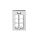 ICC ICC-IC107F06WH FACEPLATE- FLAT- 1-GANG- 6-PORT- WHITE