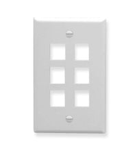 ICC ICC-IC107F06WH FACEPLATE- FLAT- 1-GANG- 6-PORT- WHITE