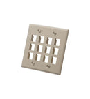 ICC ICC-IC107F12IV FACEPLATE- FLAT- 2-GANG- 12-PORT- IVORY