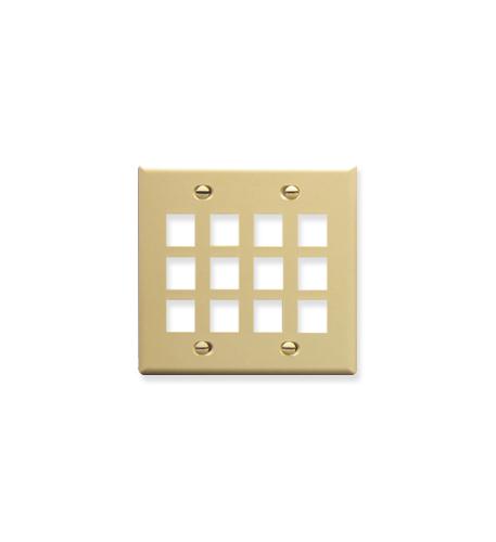 ICC ICC-IC107F12IV FACEPLATE- FLAT- 2-GANG- 12-PORT- IVORY