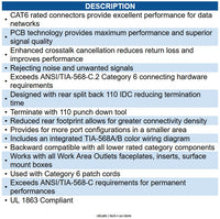 ICC ICC-IC107F6RBL MODULE- CAT 6- HD- 400 PK- No JackEZ- BL