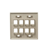 ICC ICC-IC107FD8IV FACEPLATE- FLAT- 2-GANG- 8-PORT- IVORY