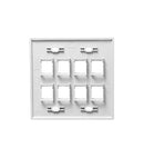 ICC ICC-IC107FD8WH FACEPLATE- FLAT- 2-GANG- 8-PORT- WHITE