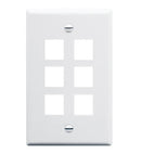 ICC ICC-IC107LF6WH FACEPLATE- OVERSIZED- 6-PORT- WHITE