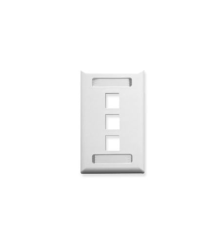 ICC ICC-IC107S03WH FACEPLATE- ID- 1-GANG- 3-PORT- WHITE