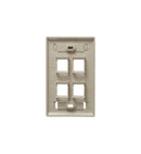 ICC ICC-IC107S04IV FACEPLATE- ID- 1-GANG- 4-PORT- IVORY