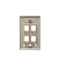 ICC ICC-IC107S04IV FACEPLATE- ID- 1-GANG- 4-PORT- IVORY