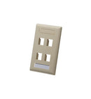 ICC ICC-IC107S04IV FACEPLATE- ID- 1-GANG- 4-PORT- IVORY