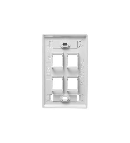 ICC ICC-IC107S04WH FACEPLATE- ID- 1-GANG- 4-PORT- WHITE