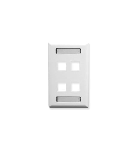 ICC ICC-IC107S04WH FACEPLATE- ID- 1-GANG- 4-PORT- WHITE