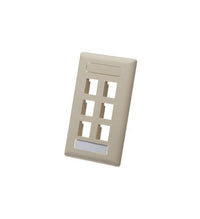 ICC ICC-IC107S06IV FACEPLATE- ID- 1-GANG- 6-PORT- IVORY