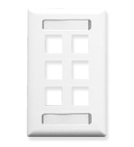 ICC ICC-IC107S06WH FACEPLATE- ID- 1-GANG- 6-PORT- WHITE