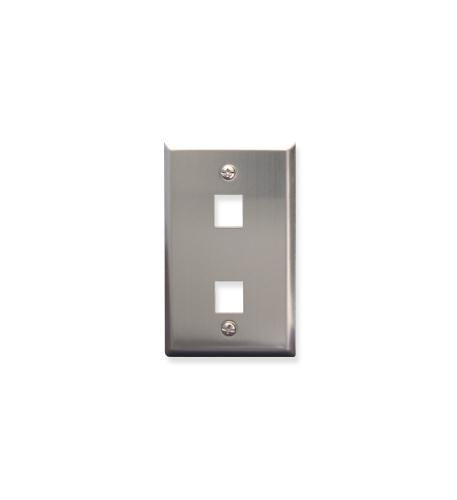 ICC ICC-IC107SF2SS FACEPLATE- STAINLESS STEEL-1-GANG-2-PORT