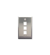 ICC ICC-IC107SF3SS FACEPLATE- STAINLESS STEEL-1-GANG-3-PORT