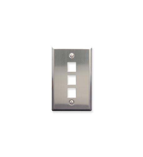 ICC ICC-IC107SF3SS FACEPLATE- STAINLESS STEEL-1-GANG-3-PORT