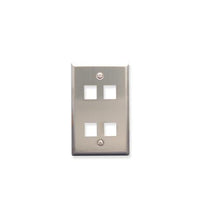 ICC ICC-IC107SF4SS FACEPLATE- STAINLESS STEEL-1-GANG-4-PORT