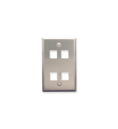ICC ICC-IC107SF4SS FACEPLATE- STAINLESS STEEL-1-GANG-4-PORT