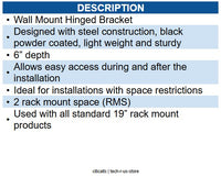 ICC ICC-ICCMSHB2RS BRACKET- WALL MOUNT HINGED- 2 RMS