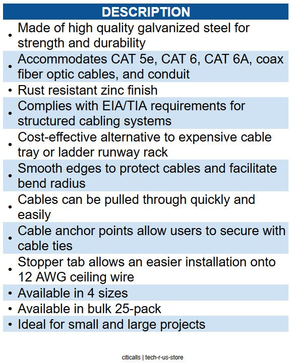 ICC ICC-ICCMSJHW55 J-HOOK- 4in-  BAT WING- 25 PK