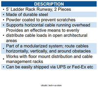 ICC ICC-ICCMSLSTV5 LADDER RACK- RUNWAY- 5FT- 2PK NO SPLICE