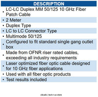 ICC ICC-ICFOJ1G702 JUMPER- LC-LC- DUPLEX- 50/125- 10G- 2M