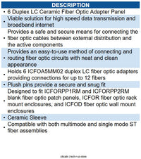 ICC ICC-ICFOPL16BK LGX ADAPTER PANEL- 3 QUAD LC-12F-BLUE-SM