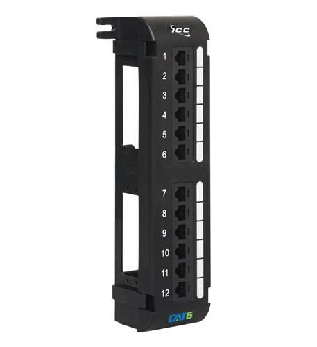 ICC ICC-ICMPP12V60 PATCH PANEL- VERTICAL- CAT 6- 12-PORT