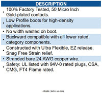 ICC ICC-ICPCSP10BK PATCH CORD CAT5e CLEAR BOOT 10FT BLACK