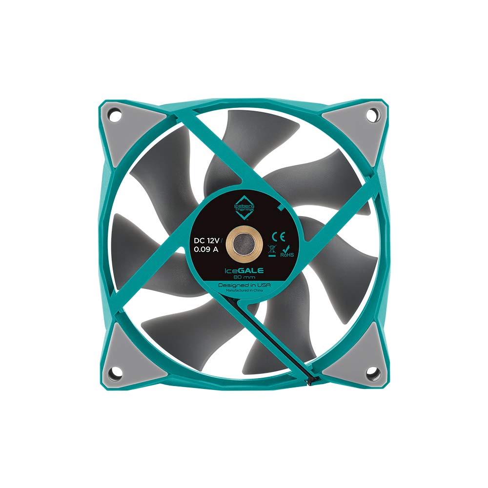 Iceberg Thermal ICEGALE08-A0A IceGale - Case fan - 80 mm - 800-2000 rpm - Teal