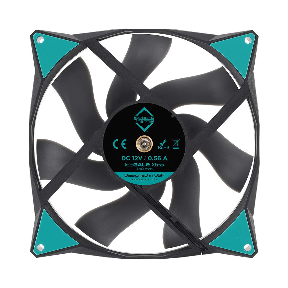 Iceberg Thermal ICEGALE14-C0B IceGale - Case fan - 140 mm - 1600 rpm - Black