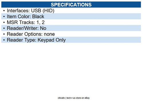 ID Tech IDSK2-505E SREDKey 2 PCI PTS 5.X Encrypted Keypad without MSR
