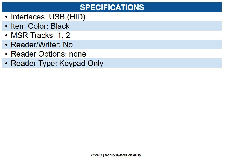 ID Tech IDSK2-505E SREDKey 2 PCI PTS 5.X Encrypted Keypad without MSR