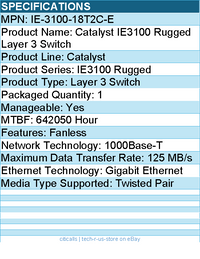 Cisco IE-3100-18T2C-E Catalyst IE3100 Rugged Layer 3 Switch - Fanless