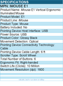 Adesso IMOUSE E1 Vertical Ergonomic Illuminated Mouse - Optical - Cable - USB