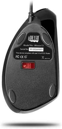 Adesso IMOUSE E1 Vertical Ergonomic Illuminated Mouse - Optical - Cable - USB