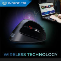 Adesso IMOUSE E30 2.4 GHz Wireless Vertical Programmable Mouse - Optical