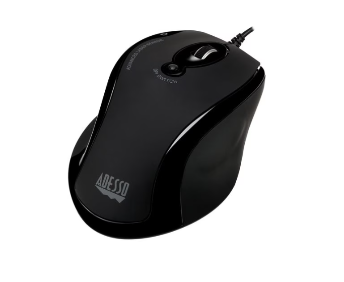 Adesso IMOUSE G2 Ergonomic Optical Mouse - Scroll Wheel - 6 Button(s) - Black