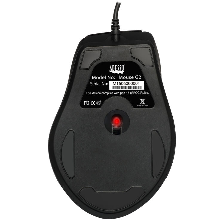 Adesso IMOUSE G2 Ergonomic Optical Mouse - Scroll Wheel - 6 Button(s) - Black