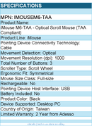 Adesso iMouse M6-TAA - Optical Scroll Mouse (TAA Compliant) - Optical - Cable