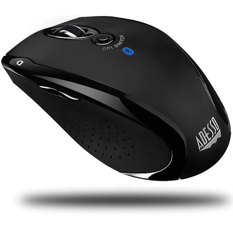 Adesso IMOUSE S200B Bluetooth Ergo Mini Mouse - Optical - Wireless - Black