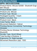 Adesso IMOUSE S200B Bluetooth Ergo Mini Mouse - Optical - Wireless - Black