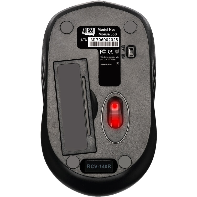 Adesso IMOUSES50 2.4GHz Wireless Mini Mouse - Travel Mouse - Optical