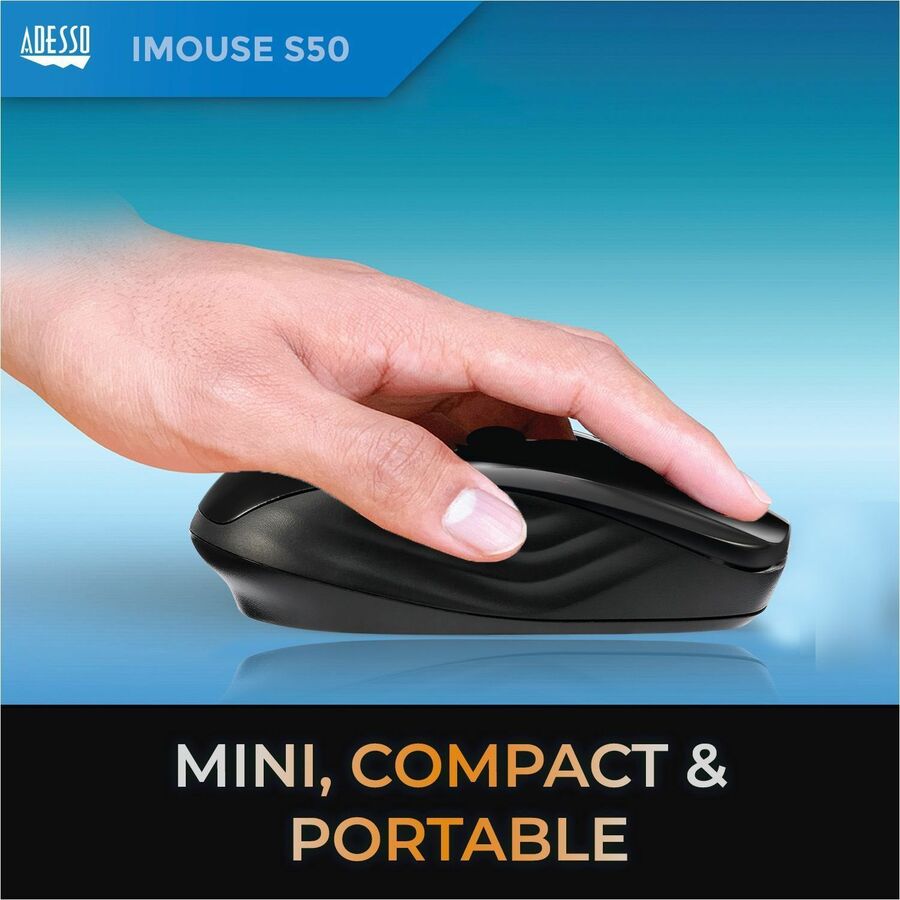Adesso iMouse S50 - 2.4GHz Wireless Mini Mouse - Travel Mouse - Optical