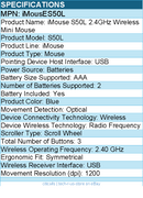 Adesso IMOUSES50L 2.4GHz Wireless Mini Mouse - Optical - 1200 dpi - Blue