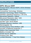 Adesso iMouse S50R 2.4GHz Wireless Mini Mouse - Optical - Wireless - RF - Red