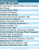 Adesso IMOUSE S50R 2.4GHz Wireless Mini Mouse - Optical - Wireless - Red