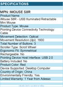 Adesso iMouse S8R - USB Illuminated Retractable Mini Mouse - Optical - Cable