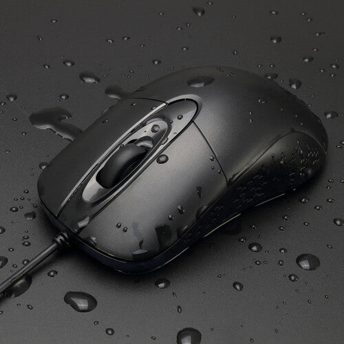 Adesso IMOUSE W4 Waterproof Antimicrobial Optical Mouse - 1000 dpi -Black